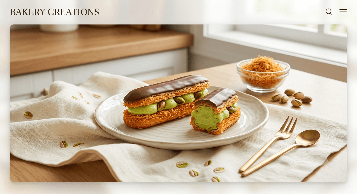 Egg free Kunafa Eclair