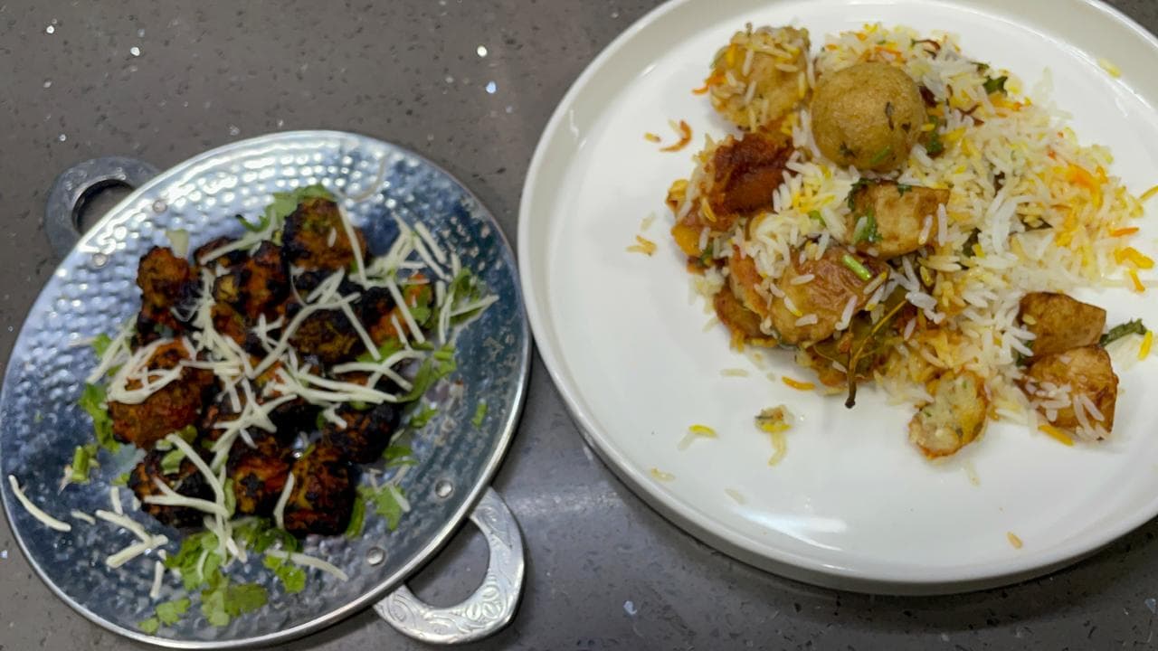 VEG KOFTA BIRYANI & BBQ BROCCOLI